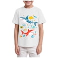 thumbnail image 1 of Zshosam Toddler Boys Shirt Boys Basic Tees Short Sleeve Crewneck T Shirts Teen Boys Summer Clothes Size 7T 8T,(White 7-8 Years), 1 of 4