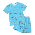 thumbnail image 1 of Zshosam Toddler Boys Summer Clothes Boy's 2 Piece Outfits, Print Shirt and Shorts Casual Clothing Sets for Kids Size 7T 8T,(Sky Blue 7-8 Years), 1 of 4
