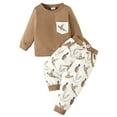 thumbnail image 1 of Zshosam Toddler Clothes for Boys Winter Boys 2 Pieces Set Long Sleeve Tops + Pants Outfits Boys Clothes Set,Coffee 0-6 Months, 1 of 9