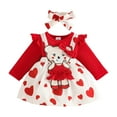 thumbnail image 1 of Zshosam Toddler Dresses Girl Dress Fancy Prom Long Sleeve Dresses Size 3 6 Months,(Red 3-6 Months), 1 of 8