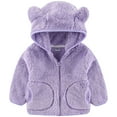 thumbnail image 1 of Zshosam Toddler Fall Jacket Girl Boys Girls Fleece Jacket Full-Zip Fuzzy Fleece Sweatshirt Kids Toddler Windproof Coat Ultra Soft Winter Coat Size 2T 3T,(Light Purple 2-3 Years), 1 of 6