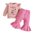 thumbnail image 1 of Zshosam Toddler Girl Christmas Clothes Fall Girls Clothes Cute Sweatshirt Casual Outfit for Leggings 2-Piece Fall Outfits Set Size 18 24 Months,(Hot Pink 18-24 Months), 1 of 6