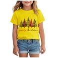 thumbnail image 1 of Zshosam Toddler Girl Christmas T Shirt Toddler Christmas Shirts Girls Boys Christmas Tree Cake T Shirt Kids Xmas Tee Short Sleeve Tops Size 3T 4T,(Yellow 3-4 Years), 1 of 6
