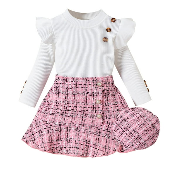 Zshosam Toddler Girl Clothes Fall Toddler Girls Outfit Embroidery Puff Long Sleeve Sweatshirt Tulle Skirt Set Winter Clothes Size 2T 3T,(Pink 2-3 Years)