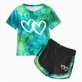 thumbnail image 1 of Zshosam Toddler Girl Clothes Sets Girls 2 Piece Short Sleeve T-Shirt and Shorts Set for Big Kids Size 4T 5T,(Green 4-5 Years), 1 of 6