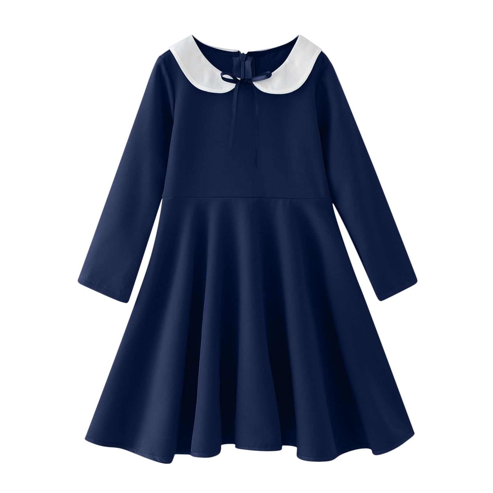 Zshosam Toddler Girl Dresses Long Sleeve Dress Long Sleeve Kids Clothes Baby to Toddler Size 3T 4T,(Navy 3-4 Years)