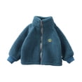 thumbnail image 1 of Zshosam Toddler Girl Jacket Toddler Girls Fleece Jacket Zip Up Hoodie Warm Fall Winter Coat Kid Fuzzy Outerwear with Pocket Size 3T 4T,(Blue 3-4 Years), 1 of 3