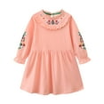 thumbnail image 1 of Zshosam Toddler Girl Long Dresses Toddler Girl Dress Long Sleeve Fall Dress Kids Dresses Casual Clothes Size 6T 7T,(Pink 6-7 Years), 1 of 3