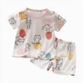 thumbnail image 1 of Zshosam Toddler Girl Pajamas Kids Satin Pajamas Sets Baby Boy Girl Button-Down Silk Sleepwear 2 Piece Short Sleeve Loungewear Clothes Set Size 1T 2T,(Light Pink 1-2 Years), 1 of 4