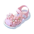 thumbnail image 1 of Zshosam Toddler Girl Sandals Girls Sandals Cute Open Toe Summer Flat Sandals Dress Shoes for Little Big Kids Size 5,(Pink Infant 5), 1 of 9