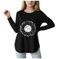 thumbnail image 1 of Zshosam Toddler Girl Shirt Long Sleeve Kids Little Girls Casual Long Sleeve T Shirts Crewneck Tunic Tops Teen Color Block Tee Blouses Autumn Clothes Winter Size 5T 6T,(Black 5-6 Years), 1 of 4