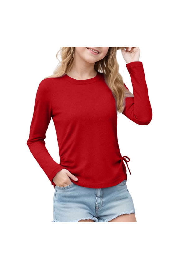 Toddler Girl Shirt Long Sleeve Long Sleeve Tops for Newborn Baby for Infant Boys, Girls, Unisex Size 13T 14T,(Red 13-14 Years)