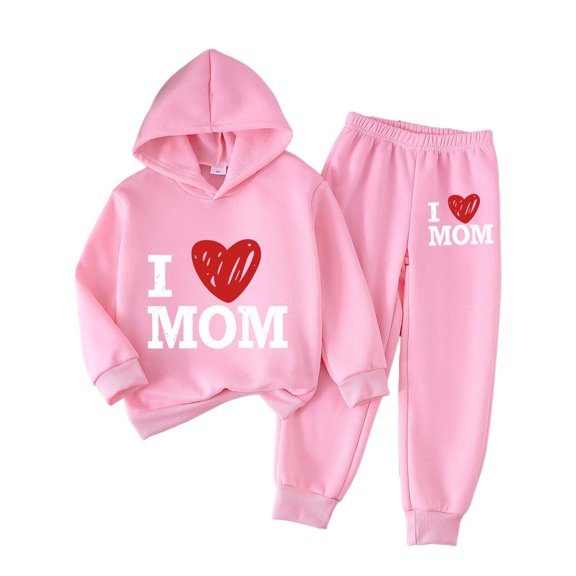 Zshosam Toddler Girls Clothing Set Girls 2PCS Fashion Outfits Set - Cropped Hoodie   Printed Jeans 2-Piece Set Size 2T 3T,(Red 2-3 Years)