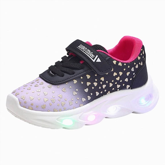 Zshosam Toddler High Top Sneakers Toddler Boys Girls Light Up Shoes, Cute Lightweight Mesh Breathable Anti-Slip, Led Flashing Sport Sneakers Size 11,(Black Little Kids 11)