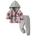 thumbnail image 1 of Zshosam Toddler Hoodie Boy Boys Clothes Kids Sweatsuit Hoodies and Sweatshirts Fall Outfits Winter Clothes Pants Set Size 5T 6T,(Pink 5-6 Years), 1 of 6