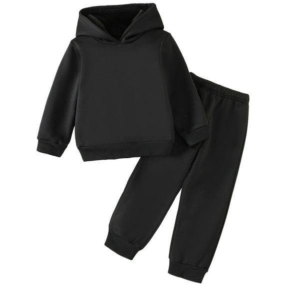 Zshosam Toddler Hoodie and Pants Set Boys Sweatsuit Long Sleeve Color Block Hoodie Sweatshirt and Jogger Pants 2PC Sets Fall Clothes Size 3T 4T,(Black 3-4 Years)