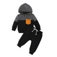 thumbnail image 1 of Zshosam Toddler Hoodie Sets Boys Boy's Tracksuit Pullover Hoodie Jogging Pants Set 2 Pieces Sweatsuit Size 3 6 Months,(Black 3-6 Months), 1 of 7