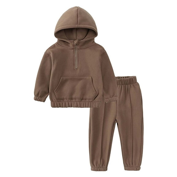 Zshosam Toddler Hoodie Sets Boys Boys Clothes 2 Piece Colorblock Hoodie Sweatshirts Top Sweatpants Fall Winter Boy Outfits Size 4T 5T,(Brown 4-5 Years)