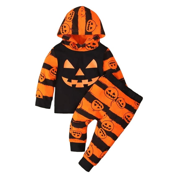 Zshosam Toddler Hoodie Toddler Baby Boy Clothes, Long Sleeve Hoodies Top Denim Pants 2pcs Fall Winter Outfit Sets Size 3 6 Months,(Orange 3-6 Months)