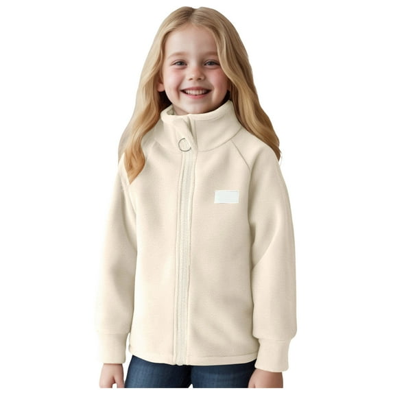 Zshosam Toddler Jackets Boys Infant Baby Girls Winter Coat Fleece Jacket Hooded Coat with Thick Button Toddler Girl Clothes Size 1T 2T,(Beige 1-2 Years)