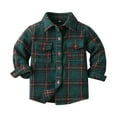 thumbnail image 1 of Zshosam Toddler Long Sleeve Shirt Boy Coat for Kids Casual Fashion Boys Girls Spring Fall New Long Sleeve Plaid Shirt Jackets for Fashion Casual Cozy Jacket Size 6 12 Months,(Green 6-12 Months), 1 of 9