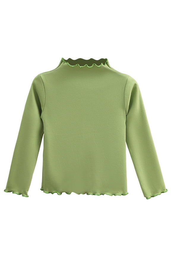 Toddler Long Sleeve Shirt Girl Girls Clothes Girls Long Sleeve Shirts Soft Long-Sleeve T-Shirts Basic Tees for Teen Girls Size 11T 12T,(Green 11-12 Years)