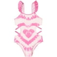 thumbnail image 1 of Zshosam Toddler One Piece Swimsuit Girl Girls Swimsuit One Piece Bathing Suit Crossed Back Straps Swimsuits Contrast Trim Girl Swimwear Size 11T 12T,(Pink 11-12 Years), 1 of 7