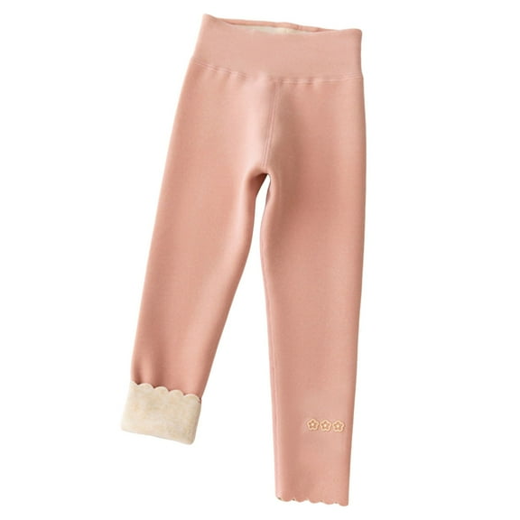 Zshosam Toddler Pants Girl Winter Thick Warm Pant Printing Fleece Lined Legging Tight Size 4T 5T,(Pink 4-5 Years)
