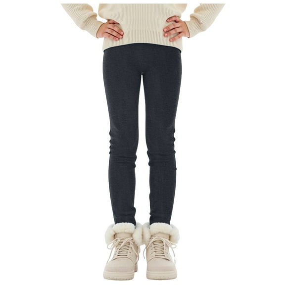 Zshosam Toddler Pants Girls Leggings Girl Stretch Pull On Ankle Length Skinny Pants for School Uniform Size 7T 8T,(Dark Gray 7-8 Years)