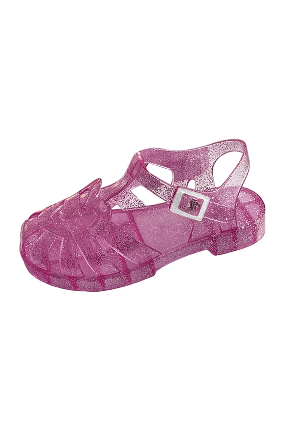 Toddler Princess Shoes Toddler Girls Jelly Shoes Mary Jane Flats Princess Dress Up Sandals Flats Toddler Kids Birthday Party Flat Beach Summer Rain Shoes Sandals Size 11,(Wine Little Kids 11)