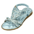 thumbnail image 1 of Zshosam Toddler Sandals Girl Toddler Girls Sandals Soft Rubber Flats Summer Baby Flower Girl Shoes Size 12.5,(Sky Blue Little Kids 12.5), 1 of 8