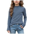 thumbnail image 1 of Zshosam Toddler Shirts Girls Girls Long Sleeve T Shirts Casual Crewneck Loose Fit Tee Tops Kids Fall Clothes Size 13T 14T,(Blue 13-14 Years), 1 of 6