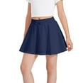 thumbnail image 1 of Zshosam Toddler Skort Uniform Toddler Baby Girls Skirts Skorts Elastic Little Girls Pleated Skirts Casual Flowy Ruffles Flared for Toddler Size 5T 6T,(Navy 5-6 Years), 1 of 4