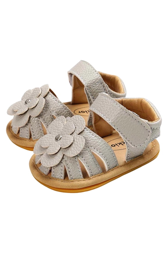Toddler Stride Rite Sandals Toddler Baby Boys Girls Summer Sandals Anti-Slip Soft Sole Shoes Infant First Walking Shoes Crib Shoes Outdoor Shoes Size 4.5,(Grey Toddler 4.5)