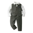 thumbnail image 1 of Zshosam Toddler Suit Baby Boy Toddler Suits Boys Formal Clothes Bowtie Shift Suspenders Gentleman Outfit Boy Clothes Size 3T 4T,(Black 3-4 Years), 1 of 4