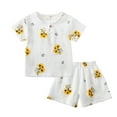 thumbnail image 1 of Zshosam Toddler Summer Outfits Boy Toddler Baby Boy 2 Pieces Summer Beach Outfits Short Sleeve Shirts and Shorts Set Size 3T 4T,(Yellow 3-4 Years), 1 of 3