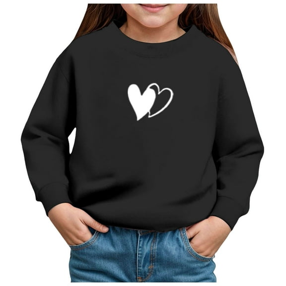 Zshosam Toddler Sweatshirt Girl Toddler Sweatshirt Baby Boy Girl Long Sleeve Crewneck Sweatshirts Pullover,Black 6 Years
