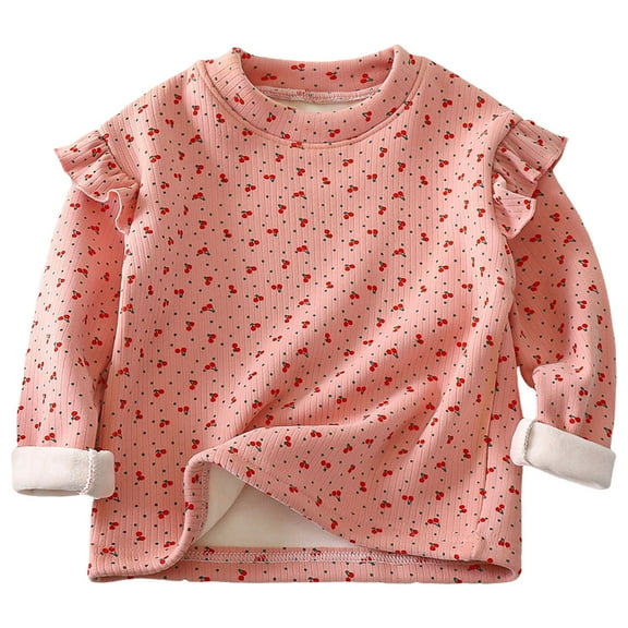 Zshosam Toddler Sweatshirt Girls Thumb Hole Long Sleeve Shirts Kids Crewneck Tunic Tops Curved Hem Tees Size 2T 3T,(Pink 2-3 Years)