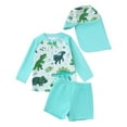thumbnail image 1 of Zshosam Toddler Swimsuit Boy Long Sleeve Toddler Boys 2 Piece Rash Guard Swimsuits Long Sleeve Print Tops Shorts Swimwear Sets Size 12 18 Months,(Light Green 12-18 Months), 1 of 6