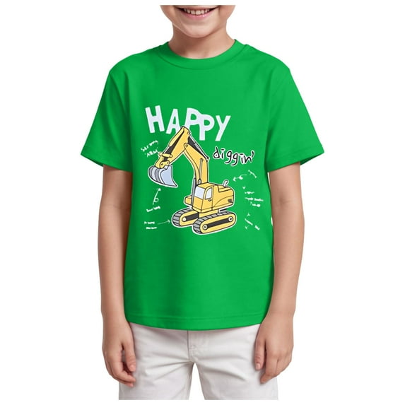 Zshosam Toddler T Shirts Boys Short Sleeve Shirts Kids Loose Fit Crewneck Tops Casual Summer Basic Tee Size 3T 4T,(Green 3-4 Years)
