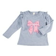 thumbnail image 1 of Zshosam Toddler T Shirts Girls Long Sleeve Shirts Girls Tops Girls Clothes Kids Crew Neck Cute Tee Shirt Trendy Fall Size 3T 4T,(Grey 3-4 Years), 1 of 4