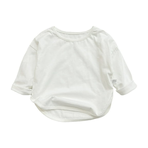 Zshosam Toddler Tshirt Girls Girls Raglan Long Sleeve Shirts Kids Curve Hem Crewneck Tunic Tops Fashion T-Shirts Size 3T 4T,(White 3-4 Years)