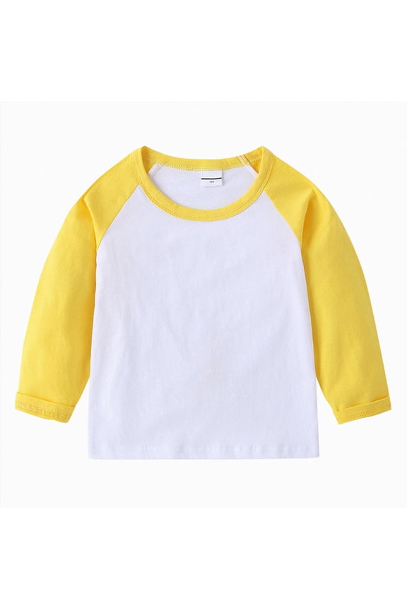 Toddler Tshirts Boys Long Sleeve Shirts for Infant Baby and Toddler Boys, Unisex Size 3T 4T,(Yellow 3-4 Years)