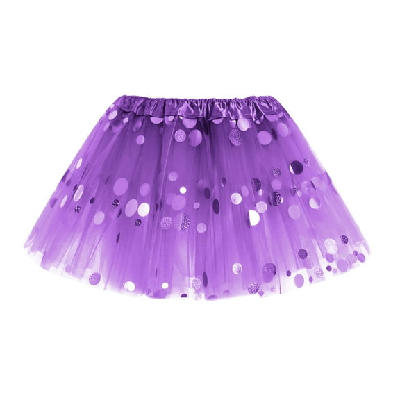 Zshosam Toddler Tutu Toddler Girl Tutu Skirt Colorful Floating Pom Poms Tulle Skirts Birthday Tutu Outfit Princess Ballet Skort Size 2T 12T,(Purple 2-12 Years)
