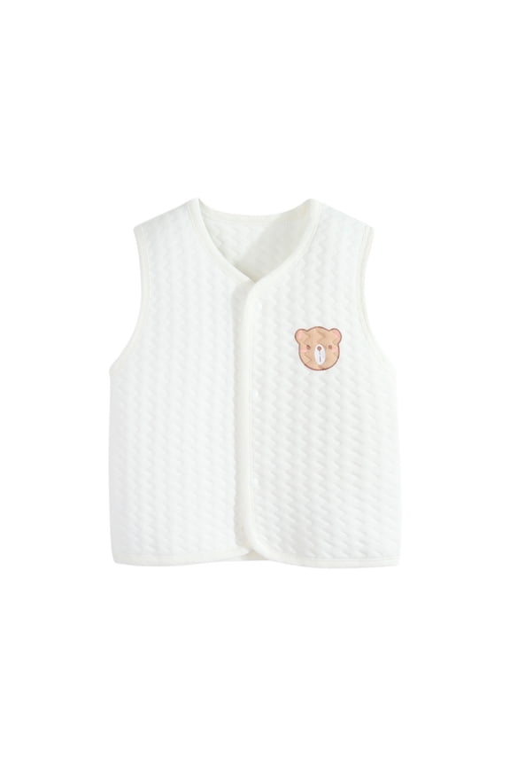 Toddler Vest High Thick Baby Vest for Girls&Boys, Button Down Toddler Cardigan Girl&Boys for Spring&Fall&Winter Size 6 12 Months,(White 6-12 Months)