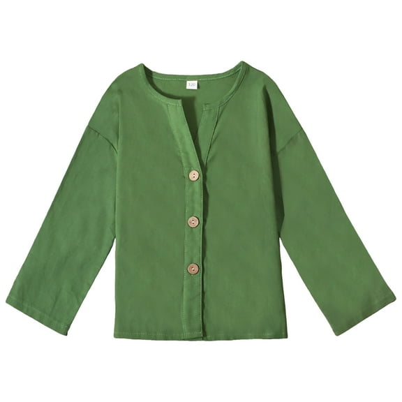 Zshosam Tops Tees Girls Long Sleeve Shirts Kids Crewneck T-Shirts Tops Cute Fall Blouse Tees Size 5T 6T,(Green 5-6 Years)
