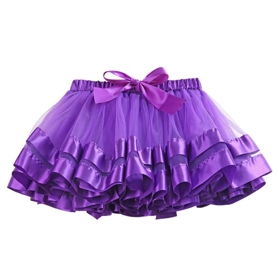 Zshosam Tulle Tutu Skirt for Girls Girl Ballet Tutu Skirt(Dark Purple,5-8 Years)
