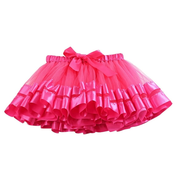 Zshosam Tulle Tutu Skirt for Girls Girl Ballet Tutu Skirt(Hot Pink,5-8 Years)