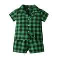 thumbnail image 1 of Zshosam Tween Pajamas Girls Satin Pajamas Set Button Down 2 Piece Silk Pjs Shorts Set Ruffle Sleepwear Size 5T 6T,(Green 5-6 Years), 1 of 1