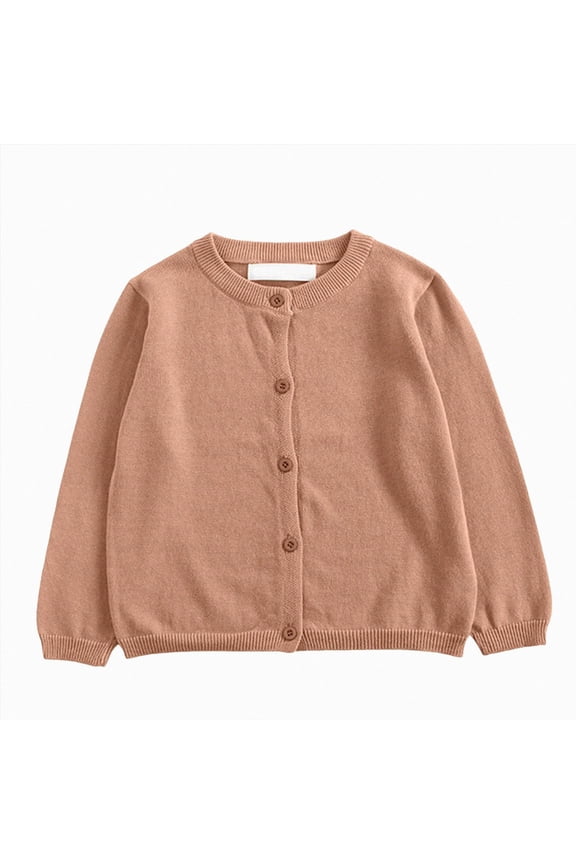 Uniform Cardigan Girls Girls Cardigan Button Front Cable Knitted School Uniform Sweater Size 5T 6T,(Light Pink 5-6 Years)